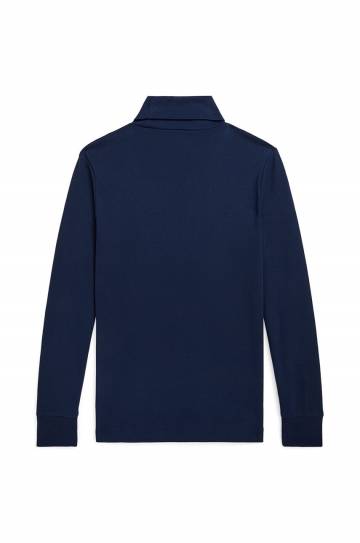 Хлопковый детский лонгслив Polo Ralph Lauren цвет синий однотонный 323952435002 Хлопковый детский лонгслив Polo Ralph Lauren цвет синий однотонный 323952435002
