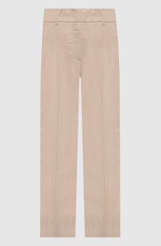 Бежевые брюки с льном