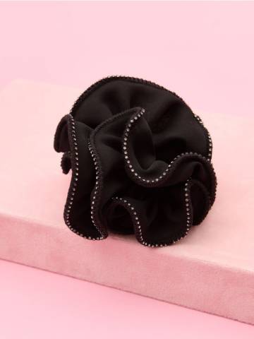 Гумка для волосся scrunchie - чорний Гумка для волосся scrunchie - чорний