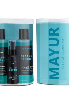 Подарочный набор Mayur Органический кокос (шампунь для волос, 200 мл + гель для душа, 200 мл + крем для рук, 50 мл)