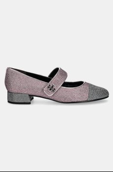 Замшевые туфли Tory Burch Cap-Toe Mary Jane Pave Heel Ballet