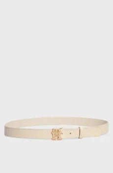 Женский бежевый кожаный ремень TH REVAMP 3.0 Бежевый 85 Tommy Hilfiger AW0AW16351