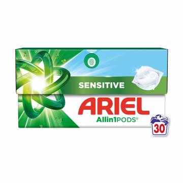 Капсулы для стирки ARIEL Pods All-in-1 Sensitive Skin для чувствительной кожи, 30 стирок, 30 шт Капсулы для стирки ARIEL Pods All-in-1 Sensitive Skin для чувствительной кожи, 30 стирок, 30 шт