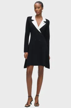 Женское черное платье contrast knit Черный XS Karl Lagerfeld B3W13038