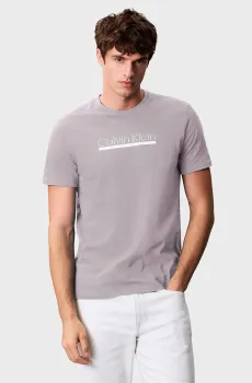Мужская серая футболка OUTLINE TAPE GRAPHI Серый S Calvin Klein LV04RC852G