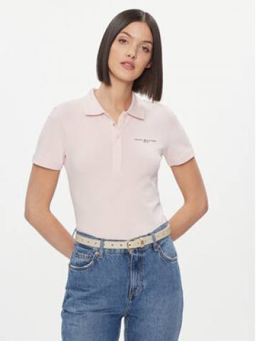 Tommy Hilfiger Поло Logo WW0WW41032 Рожевий Slim Fit Tommy Hilfiger Поло Logo WW0WW41032 Рожевий Slim Fit