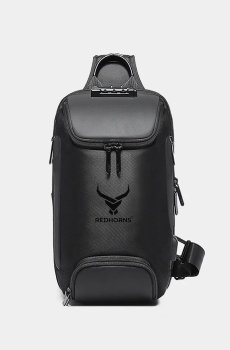 REDHORNS Unisex Brand Logo Canvas Backpack with USB Charging Port