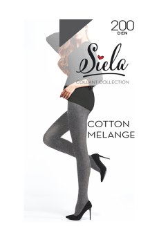 Колготки женские Siela Cotton Melange, 200 DEN, Dark Grey, размер 5