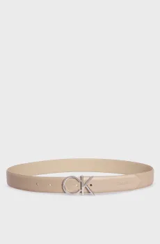 Женский бежевый кожаный ремень Бежевый 90 Calvin Klein K60K610157