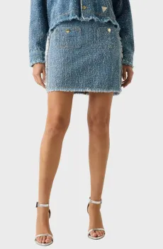 Женская голубая твидовая юбка Голубой 27 Guess W6RD0C.D6871;TKTW