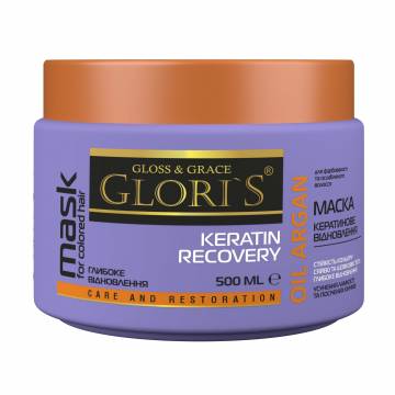 Маска Gloris Keratin Recovery для окрашенных и ослабленных волос, 500 мл Маска Gloris Keratin Recovery для окрашенных и ослабленных волос, 500 мл