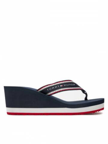 Tommy Hilfiger Вєтнамки Hilfiger Hi Wedge Beach Sandal FW0FW08012 Cиній Tommy Hilfiger Вєтнамки Hilfiger Hi Wedge Beach Sandal FW0FW08012 Cиній