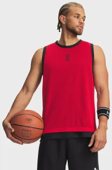 Мужская красная майка UA Hoops 695 Tank Красный L Under Armour 6012824-600