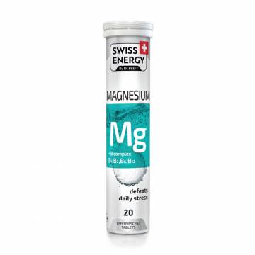 Комплекс магния и витаминов группы Б SWISS ENERGY Magnesium + B Сomplex, 20 шипучих таблеток Комплекс магния и витаминов группы Б SWISS ENERGY Magnesium + B Сomplex, 20 шипучих таблеток