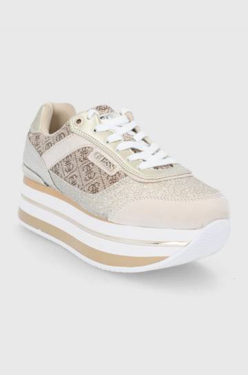 Ботинки Guess цвет золотой на платформе Ботинки Guess цвет золотой на платформе