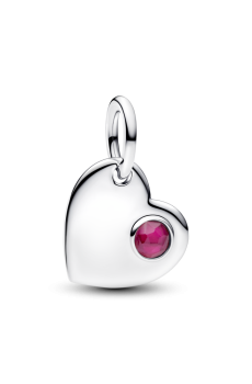 Намистина "Серце з червоним каменем"