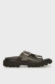 Женские черные кожаные слайдеры Черный 39 Tommy Jeans EN0EN02753