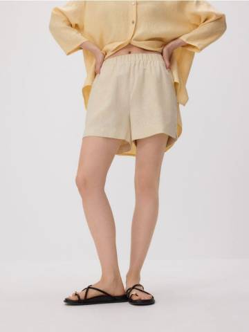 Reserved - Лляні шорти - світло-жовтий - 172BP-10X