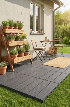 Набір садових плиток, 4 шт. - темно-сірий