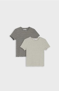 Бавовняні футболки з декоративними рюшами 2 pack - різнобарвний