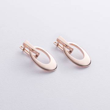 Серьги на английской застежке (красное золото) с06635 Серьги на английской застежке (красное золото) с06635