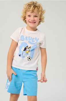 Двокомпонентна бавовняна піжама Bluey - кремовий