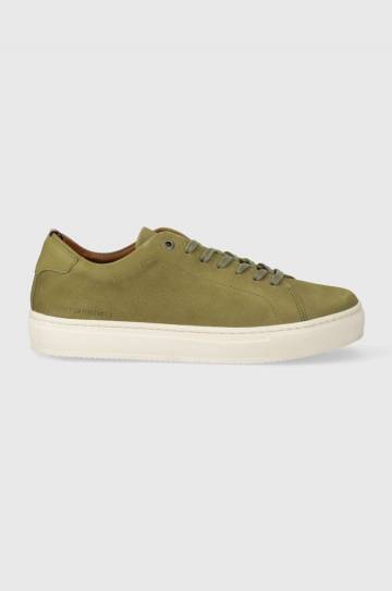 Кожаные кроссовки Tommy Hilfiger PREMIUM CORPORATE LTH SEASONAL цвет зелёный FM0FM04965 Кожаные кроссовки Tommy Hilfiger PREMIUM CORPORATE LTH SEASONAL цвет зелёный FM0FM04965