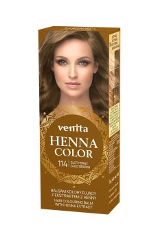 Оттеночный бальзам для волос Venita Henna Color Hair Colouring Balm с экстрактом хны, 114 Gold Brown, 50 мл