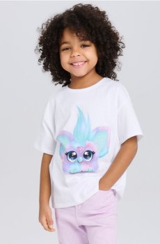 Бавовняна футболка з принтом FurReal Friends - білий