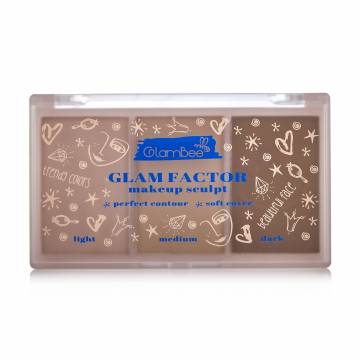 Палетка для контуринга лица GlamBee Glam Factor Makeup Sculpt, 15 г Палетка для контуринга лица GlamBee Glam Factor Makeup Sculpt, 15 г