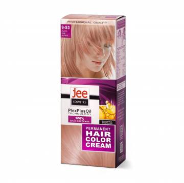 Стойкая крем-краска для волос Jee Cosmetics Permanent Hair Color Cream 9-53 Пастельный розовый блонд, 115 мл Стойкая крем-краска для волос Jee Cosmetics Permanent Hair Color Cream 9-53 Пастельный розовый блонд, 115 мл