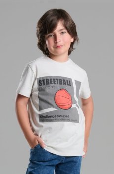 Бавовняна oversize футболка з принтом - сірий