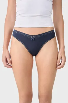 Женские темно-синие трусики танга POWER Синий L Etam 6524425