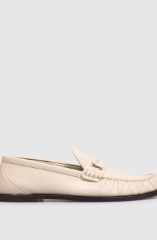 Бежевые кожаные лоферы LAURENT