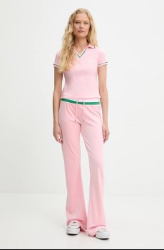 Спортивные штаны из велюра Juicy Couture CHRISTINE STRIPE LOW RISE