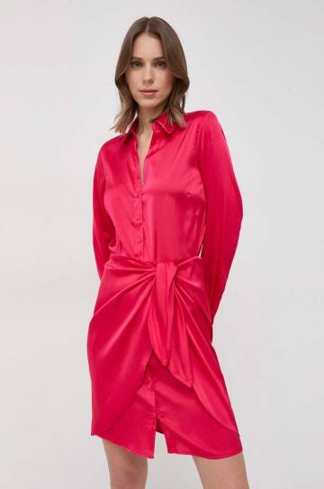 Платье Guess цвет розовый mini прямая Платье Guess цвет розовый mini прямая
