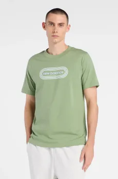 Мужская зеленая футболка NB Track Зеленый XL New Balance MT61C48BAAR