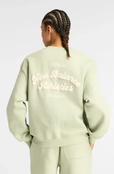 Женский зеленый свитшот Linear Heritage Fleece Зеленый M New Balance WT53516GAS