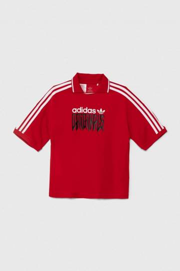 Детская футболка adidas Originals FOOTBALL TEE цвет красный с принтом IZ4631 Детская футболка adidas Originals FOOTBALL TEE цвет красный с принтом IZ4631