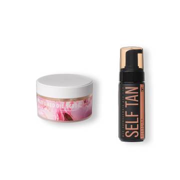 Мус-автозасмага для тіла + Скраб для тіла Oil Scrub Flowers Мус-автозасмага для тіла + Скраб для тіла Oil Scrub Flowers
