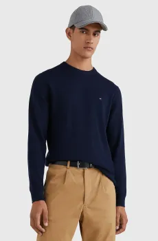 Мужской темно-синий джемпер PIMA ORG CTN CASHMERE Синий S Tommy Hilfiger MW0MW28046