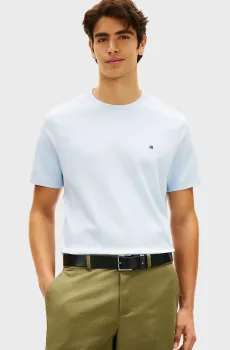 Мужская голубая футболка LIGHT INTERLOCK TEE Голубой L Tommy Hilfiger MW0MW37508