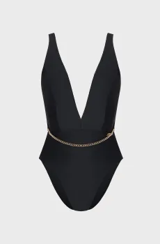 Женский черный купальник CHAIN BELT CHEEKY Черный L Karl Lagerfeld B2W46015