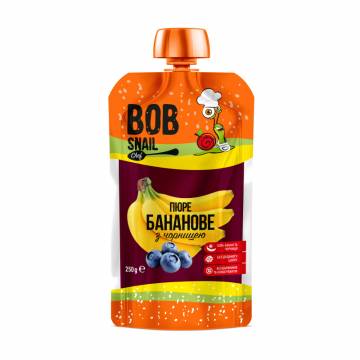 Шеф-пюре фруктовое Bob Snail Банановое с черникой, 250 г Шеф-пюре фруктовое Bob Snail Банановое с черникой, 250 г