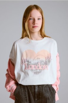 Reserved - Свободная футболка с принтом - кремовий - 075HU-01X