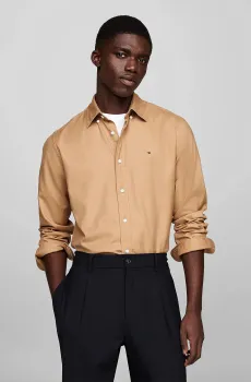Мужская бежевая рубашка FLEX BRUSHED SOLID RF Бежевый S Tommy Hilfiger MW0MW36824