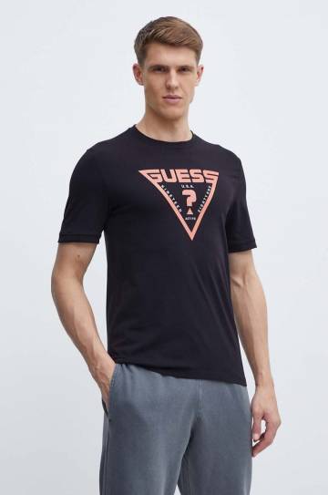 Футболка Guess QUEENCIE мужская цвет чёрный с принтом Z4GI09 J1314 Футболка Guess QUEENCIE мужская цвет чёрный с принтом Z4GI09 J1314