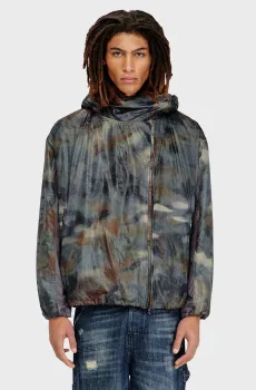 Мужская серая камуфляжная ветровка GIACCA Серый 46 Diesel A21161 0BMCX