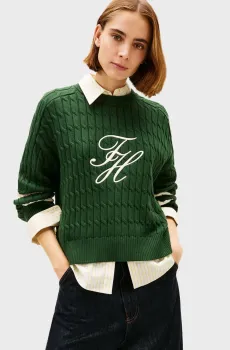 Женский зеленый джемпер TEXTURED GRAPHIC Зеленый M Tommy Hilfiger WW0WW47633