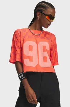 Женская оранжевая футболка UA Burnout 96 Tee Оранжевый M Under Armour 6010952-690